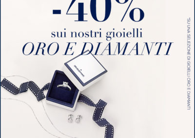 Vieni a scoprire da Bluespirit l’esclusiva promozione del -40% sui nostri gioielli Oro e Diamanti!